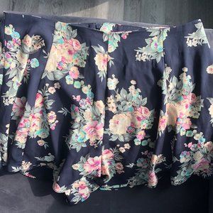 Lush Navy Floral Mini Skirt - Size M